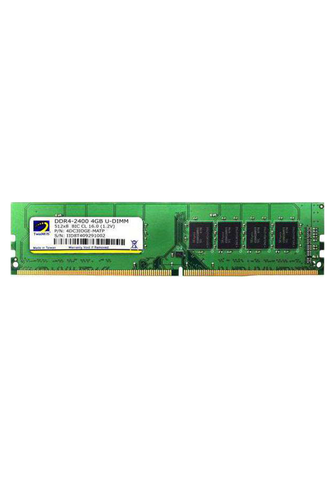 Ddr4 2400 Mhz Ddr4 Ram Price 4gb Twinmos 4GB DDR4 2400Mhz Memory - Main Image