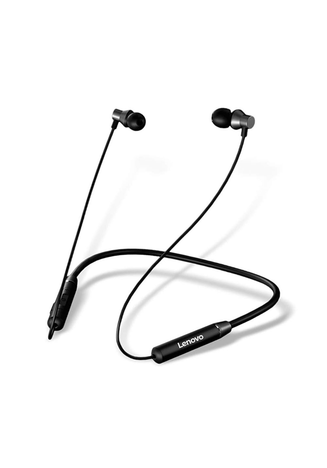 Lenovo HE05 Wireless In-ear Neckband Bluetooth Earphones - Black : Lenovo 
