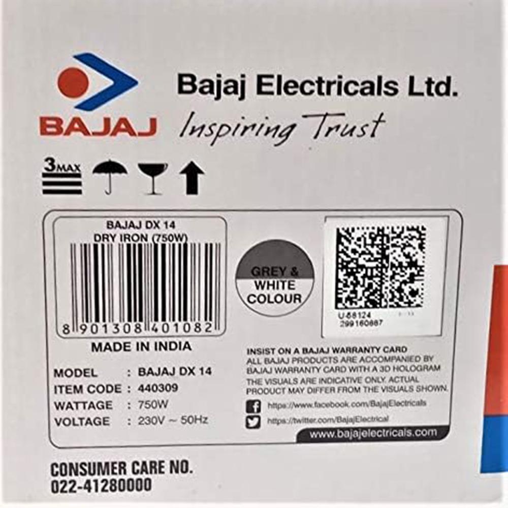 Bajaj dx 14 store dry iron