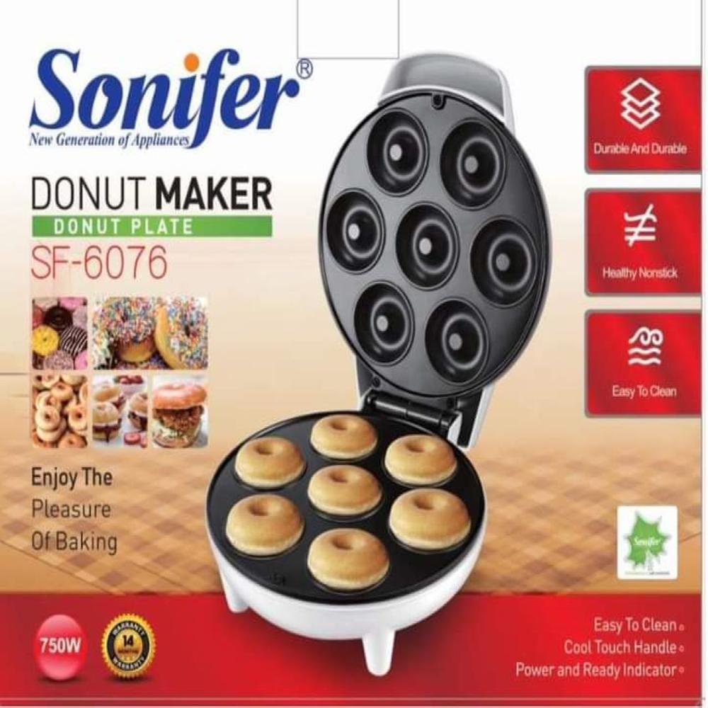 Donut Maker Machine, Non-stick Surface, Makes 7 Doughnuts, Power