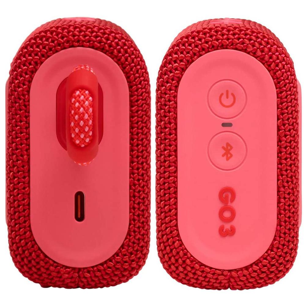 JBL Go 3 Portable Waterproof Bluetooth Speaker, Red 