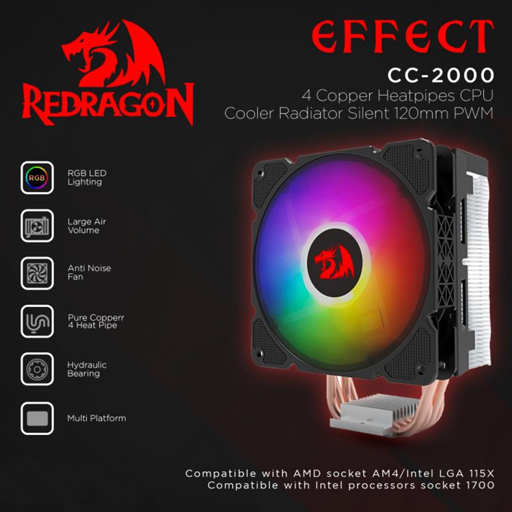 Redragon CC-2000 Effect Air CPU Cooler : Redragon | Rokomari.com