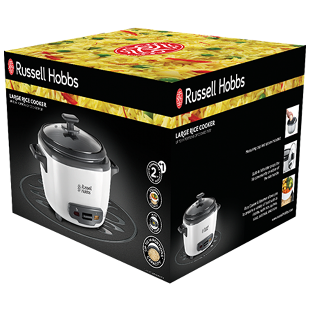 Russell Hobbs 27040 Large Rice Cooker - Up to 14 Servings with Steamer  Basket, M