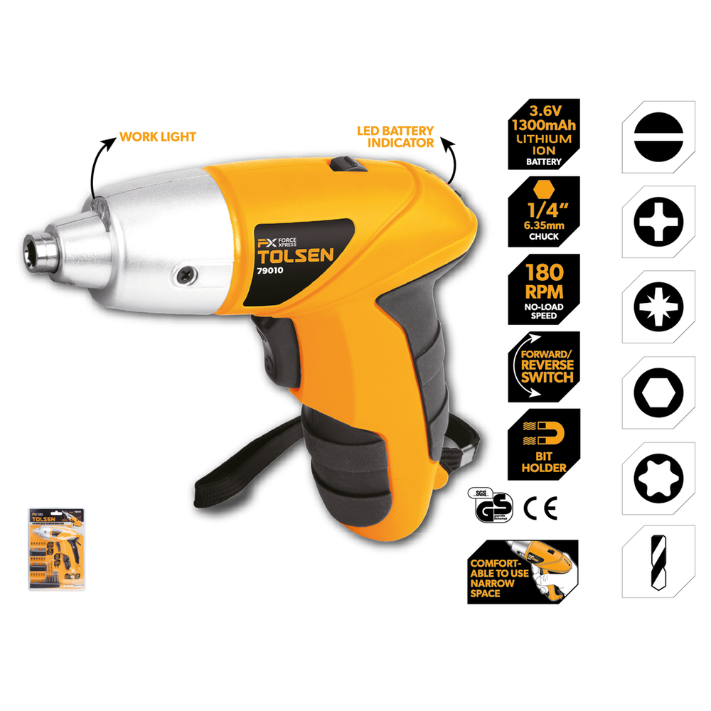Tolsen 24 Pcs Cordless Screw Drivers Set 79010 Tolsen Tools