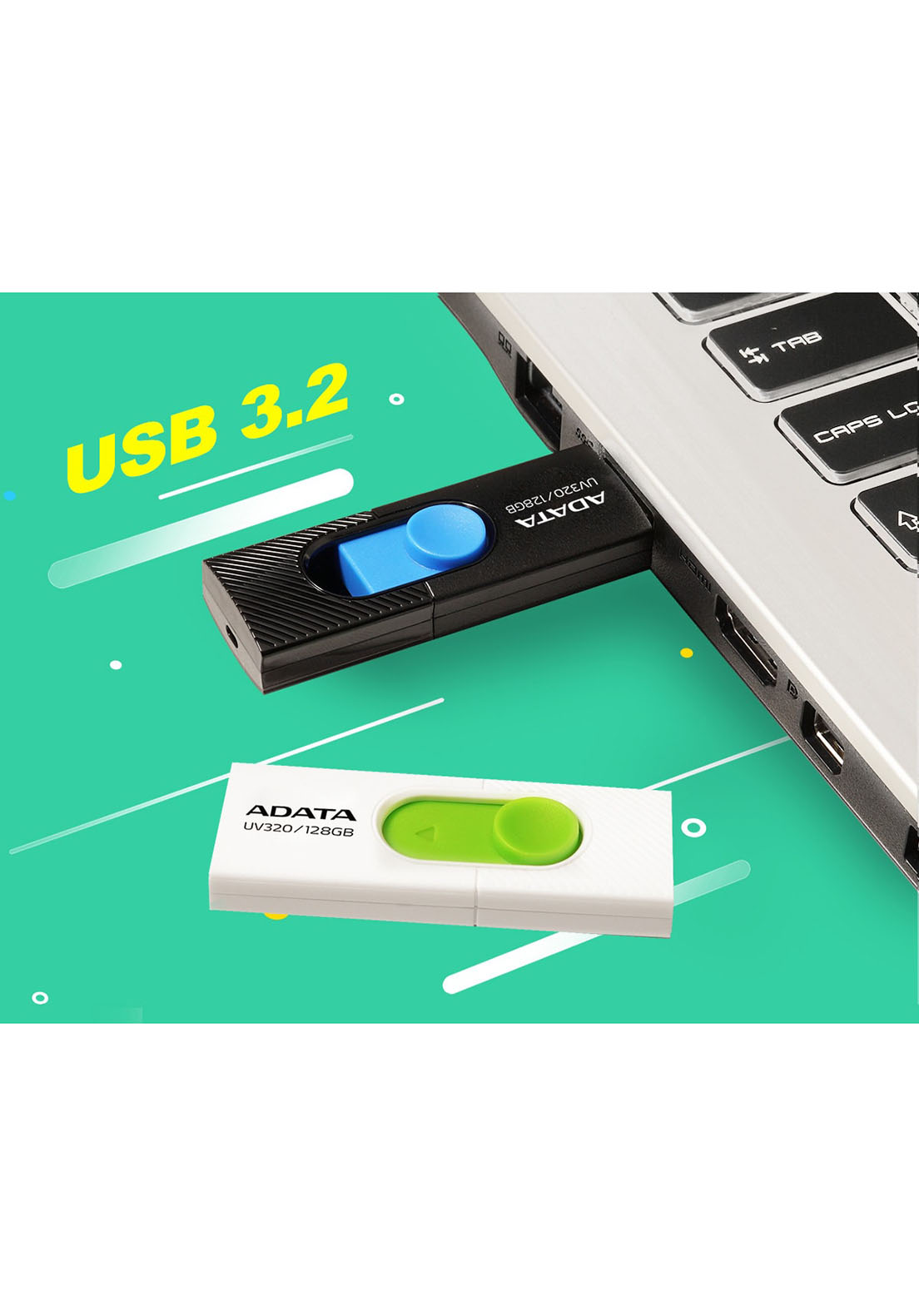 Memoria USB de 128 GB UV150 Negro Adata