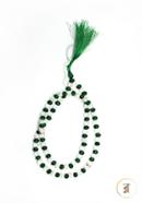 Crystal White and Green Stone Tasbih