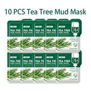 10pcs LAIKOU Tea Tree Mud Mask Deep Cleansing Moisturizing Oil-Control Anti Wrinkle Whitening Essence Clay Mask Face Skin Care