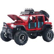 1:24 2411B Off Road Rock Climber Jeep Vehicle Diecast Metal Car Luxury SUV Alloy Model Car Simulation Sound Light Pull Back Car Toy For Kids Gift