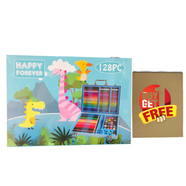 128pec Drawing/Painting Set Plastic Briefcase Box (Blue) image