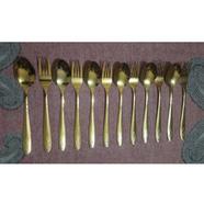 12Pcs Steel Gold Plated Spoon Set