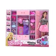12 Inch Barbie Doll Pretend Play Fashion Set With Handbag, Hat, Shoes, Suitcase, Dresses And Jewellery Dress Change Doll