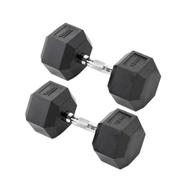 15 KG Hex Dumbbell 1 Pair Total 30 KG - Black