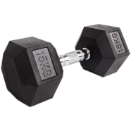 15 Kg Hex Dumbbell 1 Pc - Black 