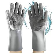 1 Pair of Silicone Gloves Kitchen Cleaning Dishwashing Gloves (Any Colour).