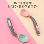 1pair Elasticity Silicone Children's spoon for food for training, tools set for supplementary food for feeding, tableware