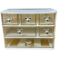 1pc 2-Tier Clear Plastic Storage Organizer With Drawers, Desk Drawer For Stationery, Makeup, Dorm Room icon