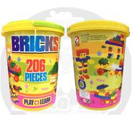 206 Pcs Building Blocks Puzzle Blocks for Kids Bucket to Store the item (HJ3606)