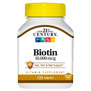 21st Century Biotin 10,000mcg - 120 Tablets