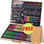 251 Pcs Art Tools Painting Set for Kids Children Drawing Art markers Pen Crayons Oil pastels for Kids with Wooden Case - Free Handmade Drawing Pad A5 Size 20 Pages