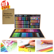 251 Pcs Art Tools Painting Set for Kids Children Drawing Art markers Pen Crayons Oil pastels for Kids with Wooden Case