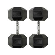 25 Kg Hex Dumbbell 1 Pair (Total 50Kg) - Black 