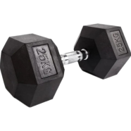 25 Kg Hex Dumbbell - Black 