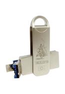 Teutons Mettalic Knight Squared OTG Flash Drive USB 3.1 Gen 1 – 64GB (Silver)