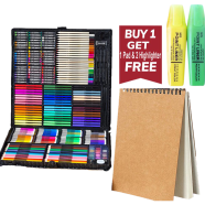 288 Pcs Art set, Kids Colors Pencil Drawing Art Set Get Drawing Pad And Two Highlighter Free - Buy 1 Get 2 Free