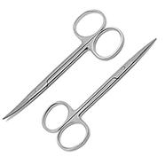 2 Iris Scissors 4.5 Inch Curved and Straight Surgical Dental Instruments