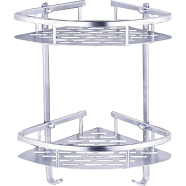 2 Layer Aluminium Bathroom Corner Triangle Rack Holder Shelf Storage icon