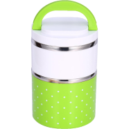 2 Layer Lunch Box Olive and White