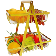 2 Tier Countertop Fruit Basket,Portable Fruit Bowle Basker for Kitchen Organizer Storage 