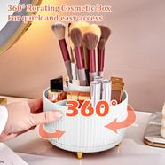 360° Rotating Makeup Organizer with Detachable Brush Holder for Dresser, Bathroom, and Office 4o