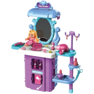3 IN 1 Bowa Makeup Beauty Suitcase Luggage Mobile Dresser Toys Pretend Play Stall Set - 38pcs