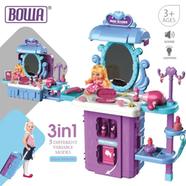 3 IN 1 Bowa Makeup Beauty Suitcase Luggage Mobile Dresser Toys Pretend Play Stall Set - 38pcs