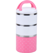3 Layer Lunch Box Set Pink and White