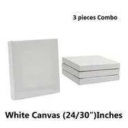 3 Pieces Combo of 24/30 Inches Drawing Canvas –White