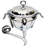4 Liter Exclusive Round Shape Chafing/Soup Dish with Spoons SY24863