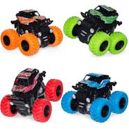 4 Pack Monster Truck Toys for Boys Girls, Inertial Pull Back Vehicle Sets, Friction Driven Push and Go Toy Cars, Christmas Gift, Birthday Party Supplies for Toddlers Ages 3Plus 