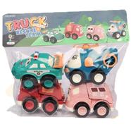 Food Grade Mini Plastic Pull and Back Car Set For Kids Gift 4 Pcs(car_4pcs_br_3) - Model 3