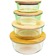 4 Pcs Oven Proof Glass Food Container Set BS001