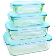 4 Pcs Oven Proof Glass Food Container Set BS006