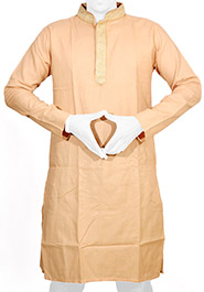 PaleGoldenRod Andi Cotton Short Panjabi (P-115)