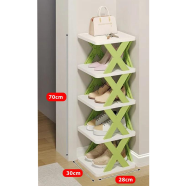 5Layers-New multi-functional household foldable shoe cabinet, home balcony toy foldable storage unit