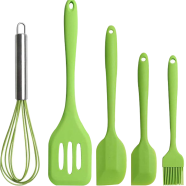 5 Piece Silicone Baking Tools Set – Non-Stick Heat Resistant Bakeware for Cake, Cookies and Pastries (Multicolor) icon