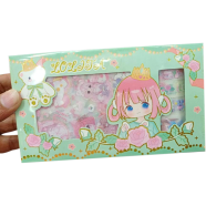 5pcs Sticker And 5ps Printed Washi Tape