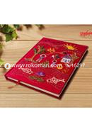 Red Color Shishutosh Handmade Nakshi Notebook - NB-C-86-1010