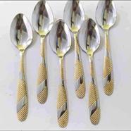6 Pcs Steel Spoon Set: Multi-Design 6-Inch Long Spoons For Your Kitchen