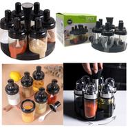 6-Pieces Spices Seasoning Bottles Jars with Spoon Rotation Base