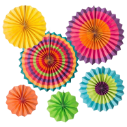 6 in 1 Paper Fan Flowerpaper Hanging For Happy Birthday Party